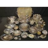 Plated Ware - Victorian and later teapots; goblets; trays; sauce boats; entree dishes; etc, qty