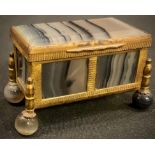 A 19th century agate miniature casket, 6.5cm