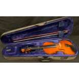 A Stentor Student II violin and bow, cased