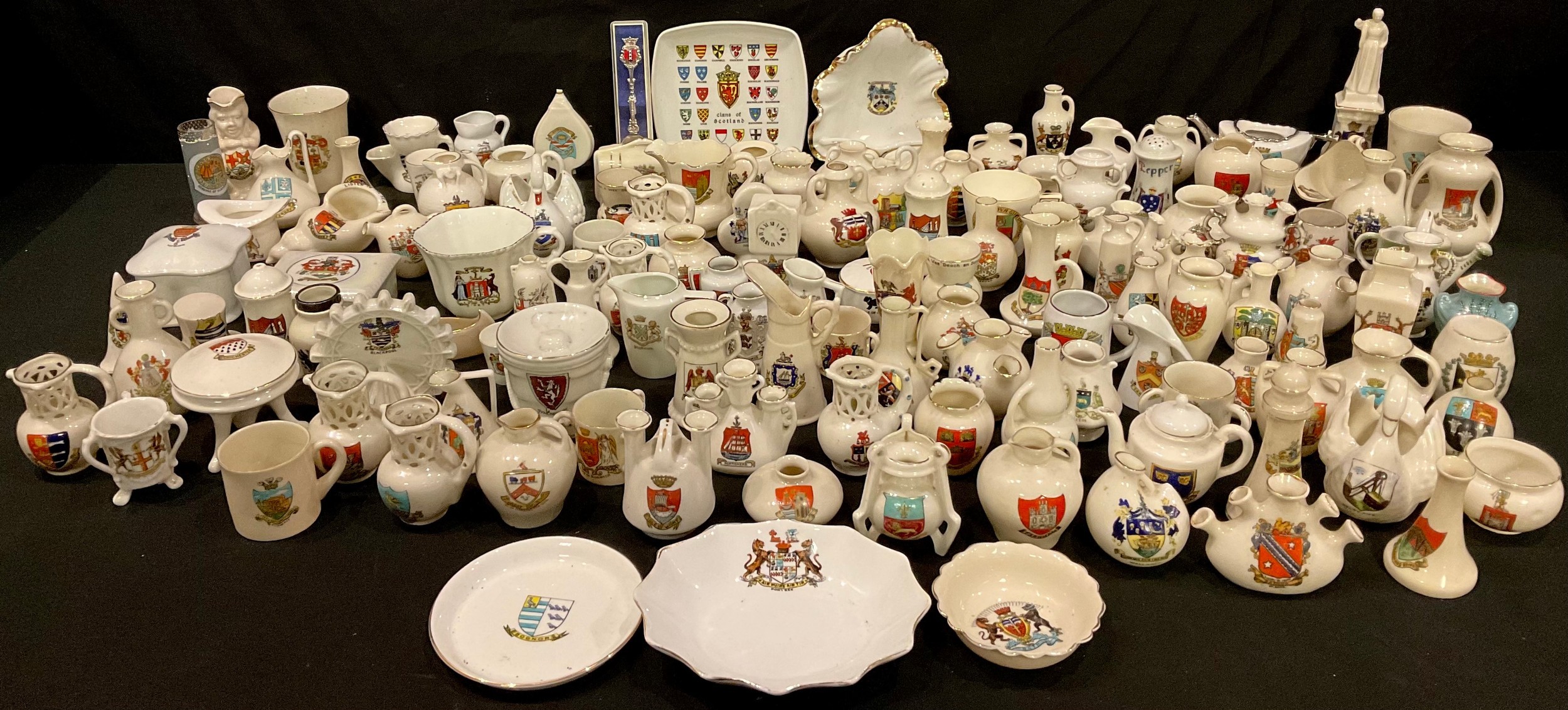 A collection of Carlton China Lucky White Heather souvenir ware; other crested china, Goss, etc, - Image 2 of 2