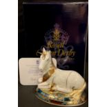 A Royal Crown Derby paperweight, Unicorn, in celebration of the New Millennium, limited edition