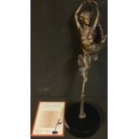 Carl Payne, a bronze resin sculpture, Leap of faith, limited edition 067/195, certificate, 52cm
