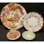 A Royal Crown Derby Olde Avesbury pattern dinner plate, coffee can and saucer; a Royal Antoinette