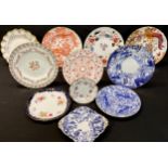 A Royal Crown Derby Normandie pattern dinner plate; others, various sizes including Mikado, Red