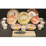 Royal Crown Derby, including Gold Aves pattern plate, coffee cans (various), Olde Aves, Vine plate