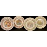 A set of four Royal Doulton shaped circular Brambly Hedge plates, The Four Seasons, 20.5cm diameter