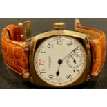 A 9ct gold vintage Waltham wristwatch