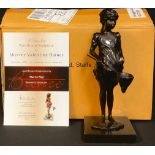 Sheree Valentine Danes, a dark patinated bronze sculpture, Out To Play, limited edition 116/195,