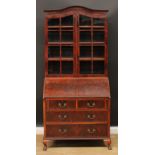 An early 20th century mahogany bureau bookcase, by Maple & Co, 201cm high, 95cm wide, 47cm deep