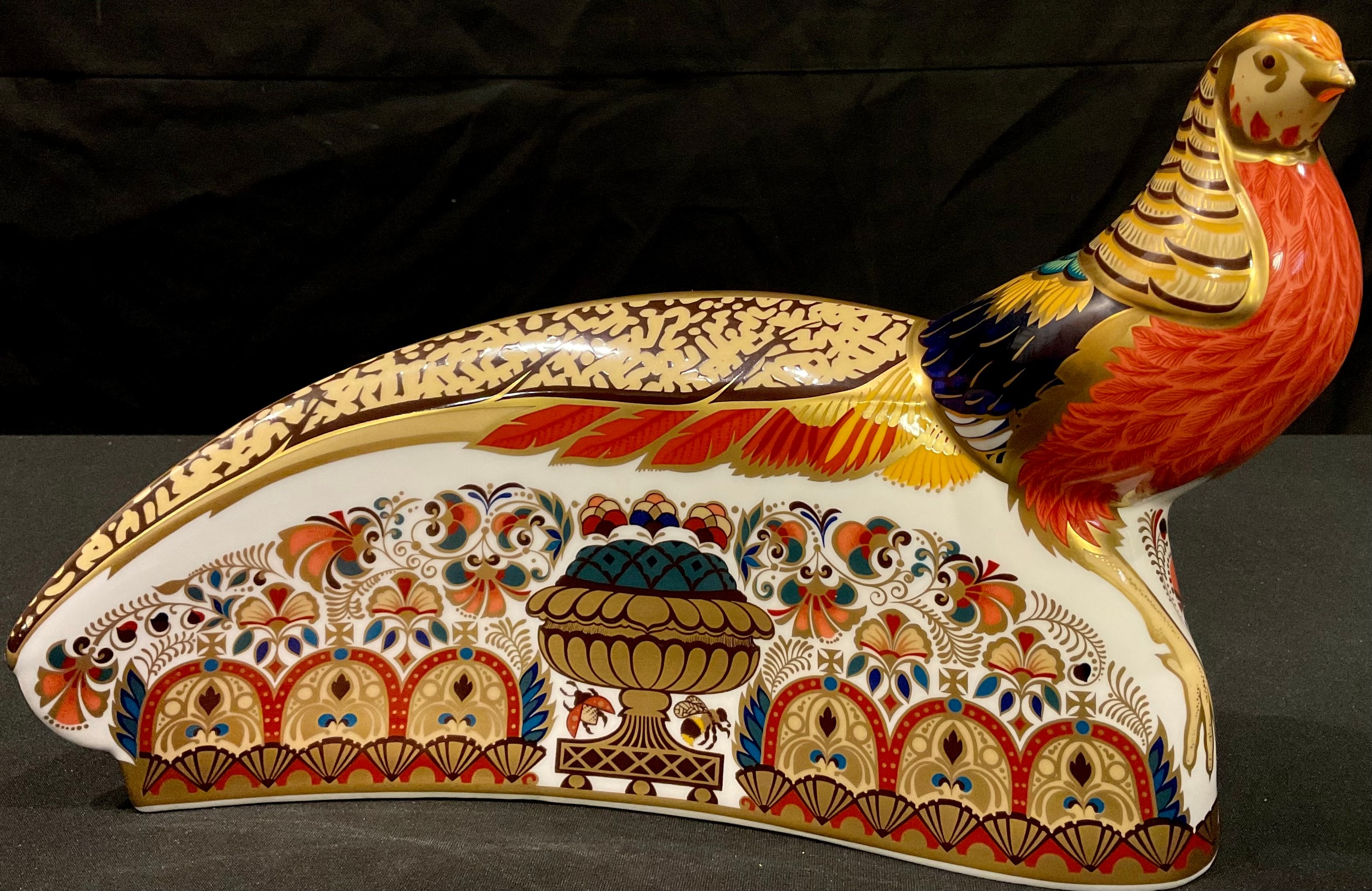 A Royal Crown Derby paperweight, The Golden Pheasant, gold stopper, printed mark, boxed - Image 2 of 2