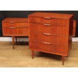 A retro mid-20th century teak two-piece bedroom suite, designed by Frank Guille for Austinsuite,