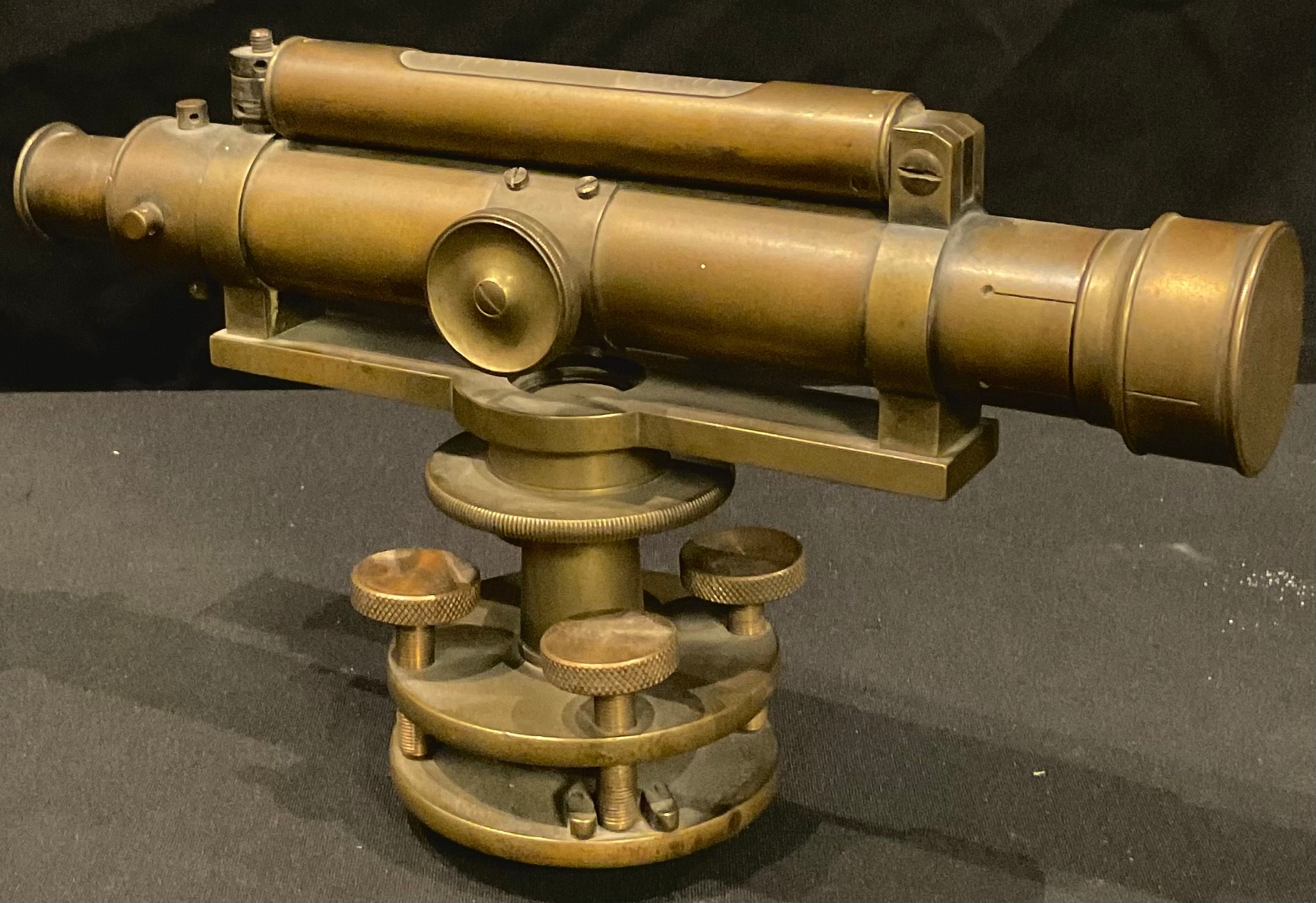 A Davis of Derby brass surveyor's level