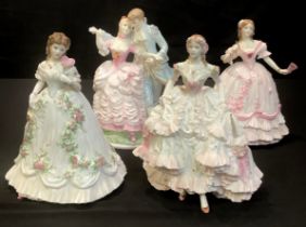 A Royal Worcester limited edition figure, Royal Debut, no 1270; another, the Masquerade Begins, no