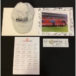 Football - a Derby County Rampage baseball cap, signed by Brian Clough; a Nottingham Forest signed