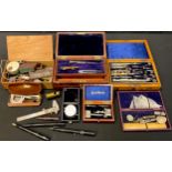 Draughtsman's Instruments - a John Davis & Sons of Derby manual quantity counter, cased; other