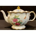 A Royal Crown Derby Derby Days pattern large teapot, printed with butterflies amongst summer
