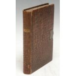Binding - a 19th century vacant ledger, red-ruled pages, bound in brown leather imitating crocodile,