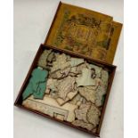Victorian Children's Didactic Cartographic Jigsaw, 'Superior Dissected Maps by W. Peacock, England &