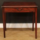 A George III mahogany side table, 71cm high, 75cm wide, 48cm deep, c.1800