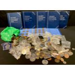 Coins - circulated British currency, collections of one penny coins in albums, cupro-nickel