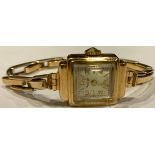 A lady's 9ct gold Rotary wristwatch, 9ct gold strap, 14g gross