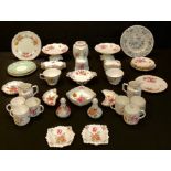 A large quantity of Royal Crown Derby Posies pattern porcelain, including cups and saucers,