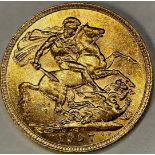 Coin - GB, Edward VII gold sovereign, 1907