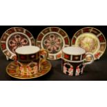 A Royal Crown Derby Imari palette 1128 pattern coffee can and saucer, first quality; another 1128