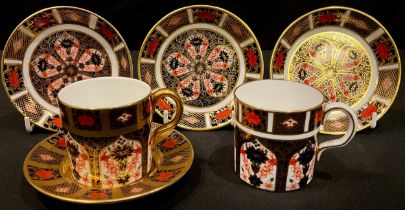 A Royal Crown Derby Imari palette 1128 pattern coffee can and saucer, first quality; another 1128