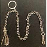 A Victorian silver Albertina, with tassel fob