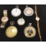 An Ingersoll Ltd pocket watch; a gentleman's Oris wristwatch, champagne dial, expandable strap,