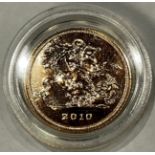 Coin - GB, Elizabeth II gold half sovereign, 2010, capsulated