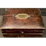A 19th century writing box, hinged cover enclosing writing slope, fitted interior with two Berry's