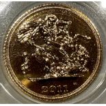 Coin - GB, Elizabeth II gold half sovereign, 2011, capsulated