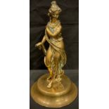 French School (early 20th century), a bronze, Venus Bathing, 22cm high