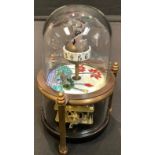 A novelty automaton clock, as fish in an aquarium, 15cm high