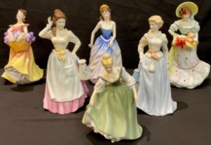 A Royal Doulton figure, Lady Doulton 1997, Jane, HN3711; others, Dairymaid, HN4249; Michelle,