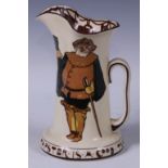 An early 20th century Royal Doulton jug, decorated with Sir John Falstaff, titled to verso, the