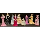 A Coalport figure, Ladies of Fashion, June; another, Margaret; other Coalport figures (9)