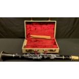 A clarinet, F Buisson Model 90, Dallas, Boosey & Hawkes mouth piece, cased with accessories