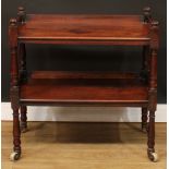 A William IV mahogany buffet trolley, 78cm high, 76cm wide, 42cm deep