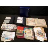 Stamps - a large binder of European covers, etc; a stockbook of Commonwealth stamps, loose and in