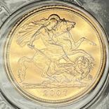 Coin - GB, Elizabeth II gold half sovereign, 2007, capsulated, boxed