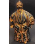 A contemporary Chinese bronzed metal figure of a Samurai, 27cm high