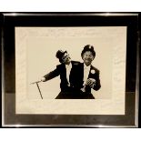 Autographs, Stars of Stage and Screen - a black and white print of Eric Morecambe and Ernie Wise,
