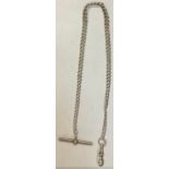 An Edwardian silver Albert chain, Birmingham 1905