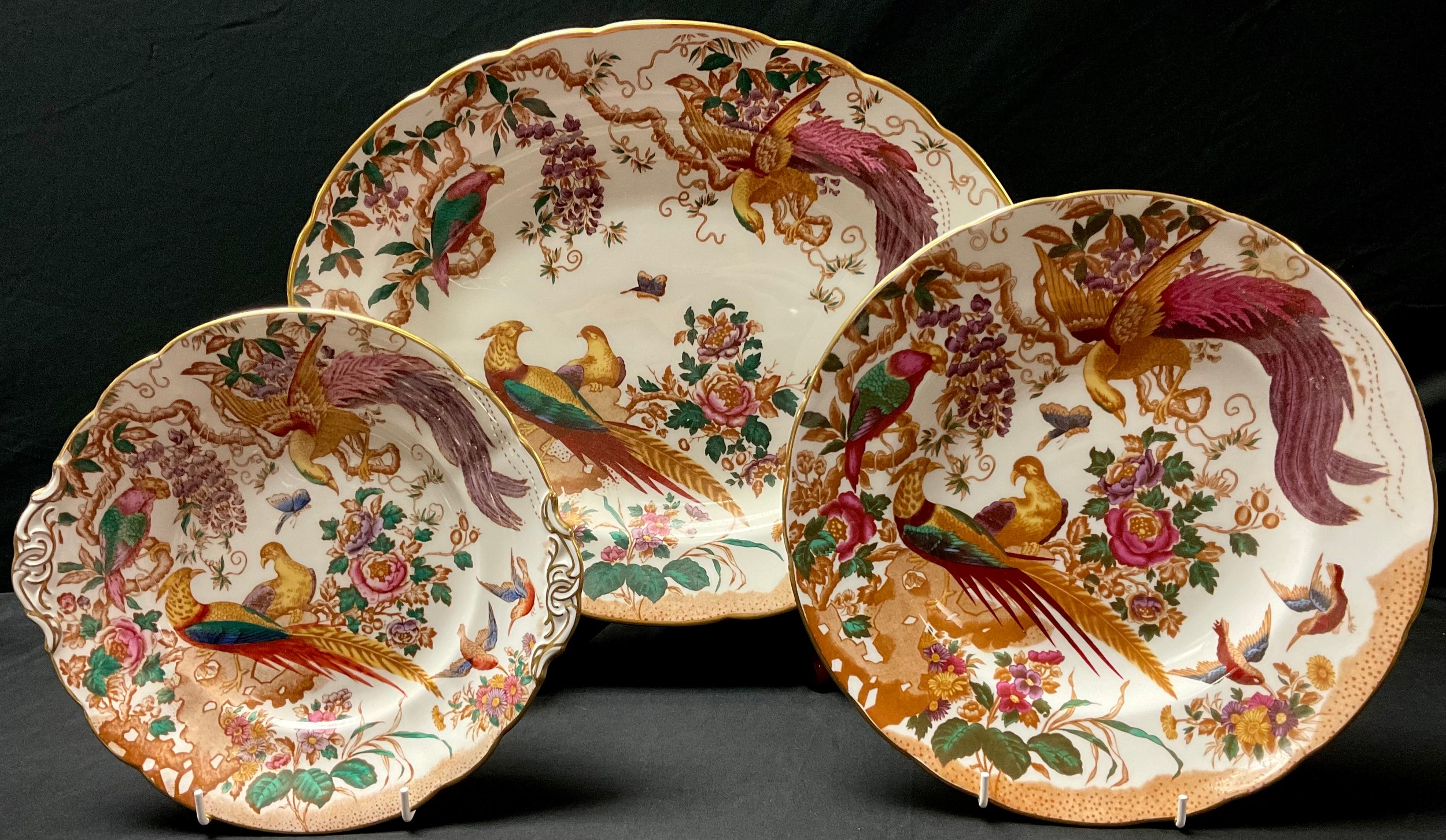 A Royal Crown Derby Olde Avesbury pattern oval meat plate, 38cm wide, printed marks; an Olde