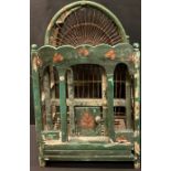 A painted softwood birdcage, 43.5cm high