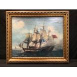 Interior Decoration - a large maritime furnishing print, a ship of the line, 77cm x 60cm