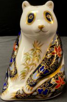A Royal Crown Derby paperweight, Endangered Species Imperial Panda, Sinclairs exclusive, gold